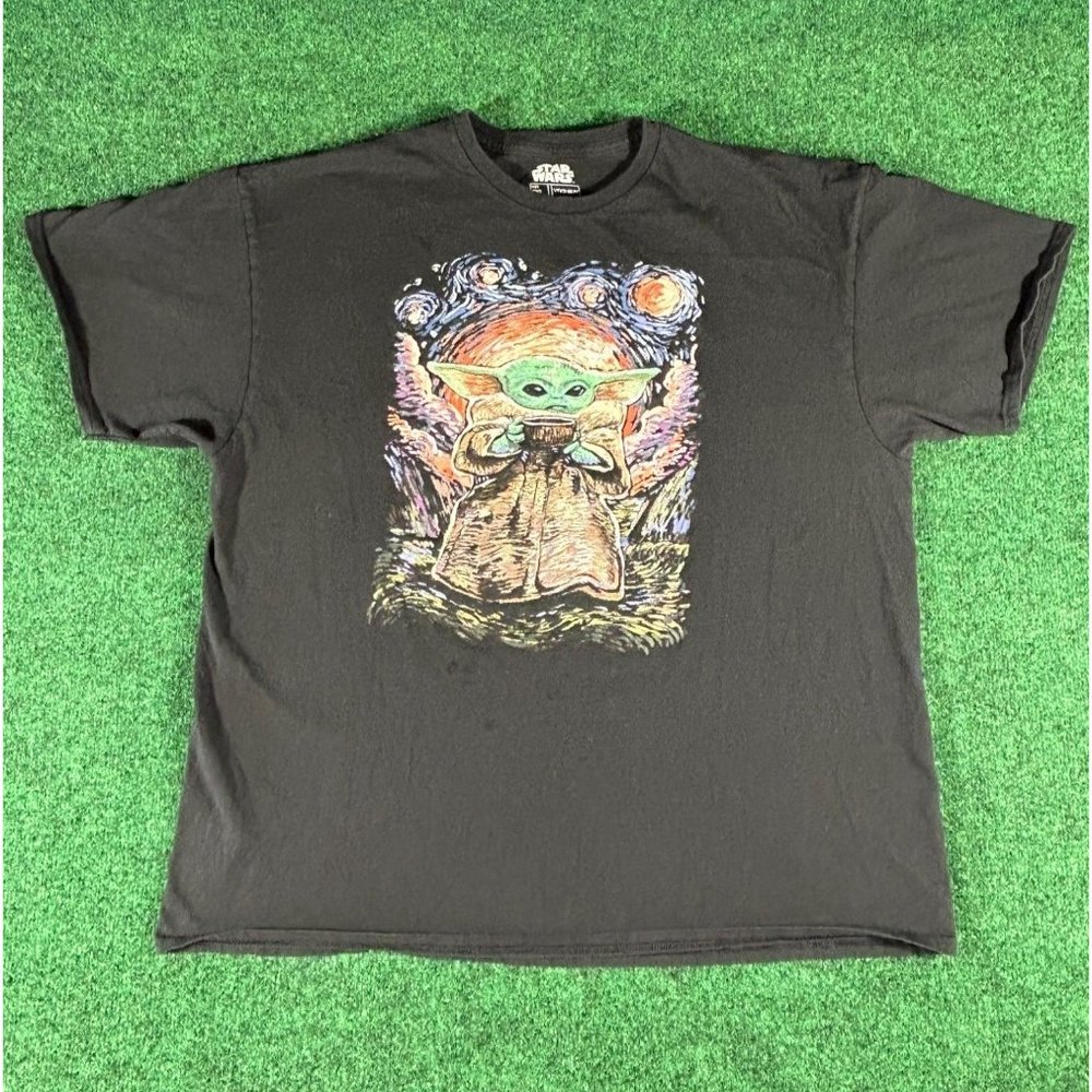 Star Wars Mandalorian Van Gogh Short Sleeve Movie‎ T-Shirt Mens Size 2XL